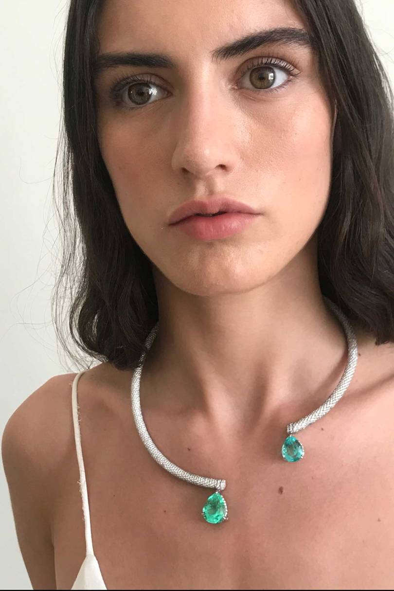 Ana Khouri's diamond and rare tourmaline paraiba "Phillipa" necklace #SuzyJewels – Place Vendôme: Jewellers Change Settings – For Customers And Gemstones-18