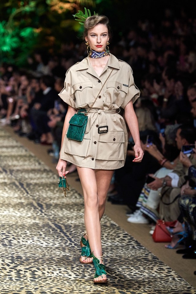 The D&G collection featured a line-up of safari outfits. #SuzyMFW: Gucci Does Sex; Dolce & Gabbana Head To The Tropics-9