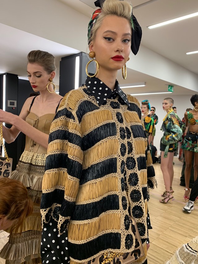 Raffia work at Dolce & Gabbana. #SuzyMFW: Gucci Does Sex; Dolce & Gabbana Head To The Tropics-13